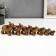 Souvenir Polystone "Seven elephants in Red Popone with pearls" h = 10.3; 9; 7.6; 7; 6.2; 5.5; 4.2 cm