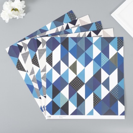 Scrapbooking paper bilateral "Scandinavia" density 180 grams set 5 pcs 30.5x32 cm-1