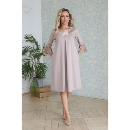 Women's dress, size 42, beige color