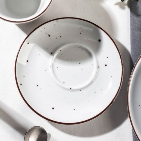 Box Porcelain Coffee Dots White, D = 14 cm