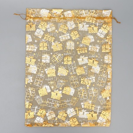 Bag Gift Organza "Golden Gifts", 30 x 40 cm +/- 1.5 cm, New Year-5