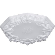 Container for T-201D cake (T), octagonal, white color, size 18.5 x 18.5 x 2.5 cm
