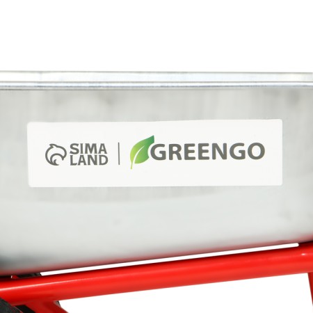 Construction wheelbarrow, 2 pneumatic fires, cargo/n 320 kg, volume of 110 liters, galvanized body 0.8 mm, Greengo-13