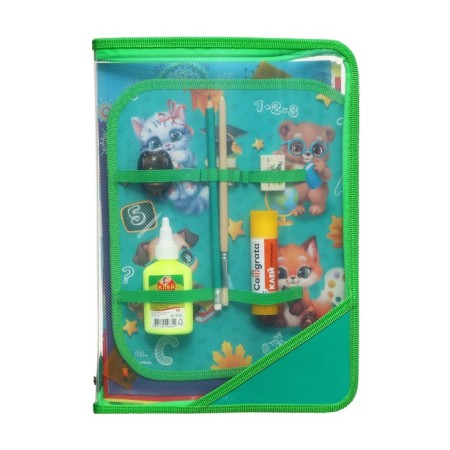 Labor folder A4, 325 x 230 x 25 mm, lightning around, folding bar, plastic, PTR-1 "animals", with a full of 10 items-1