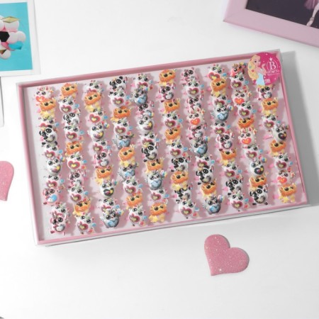 Children's ring "chosen" funny animals, mix shape, color-1