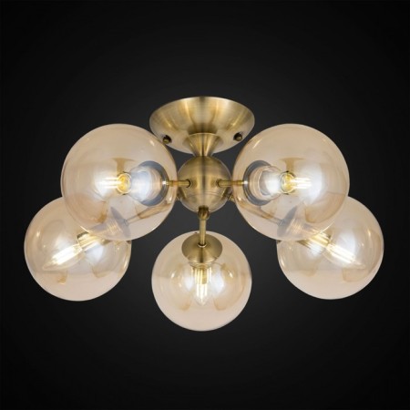 Ceiling chandelier CITILUX “Tommy” CL102153, 52x52x24.5 cm, 5x40W, E14, brown color-1