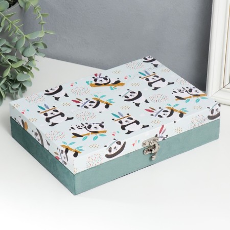 Casket tree "Panda-Indian" leatherette and velvet 5.5x24x17 cm