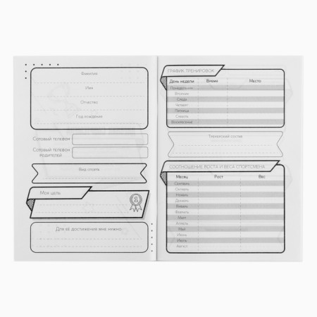 Diary for the sports section, blue, 32 pages, 14.8 x 21 cm-3
