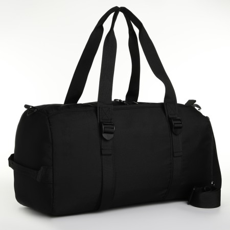 Sports bag with lightning, 2 pockets, long belt, black color