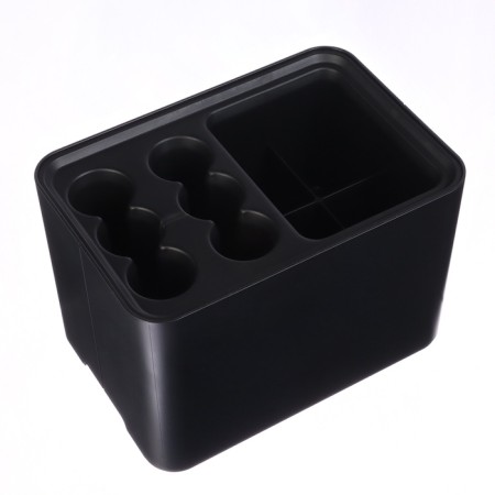 Umbrella stand, plastic, 6 round, 4 square departments, 18 × 18 × 26.5 cm, black-4