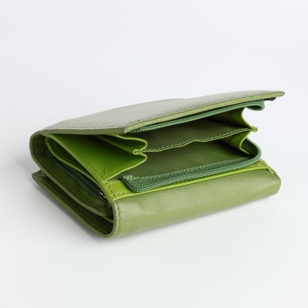 Women's wallet on magnet, green color-2