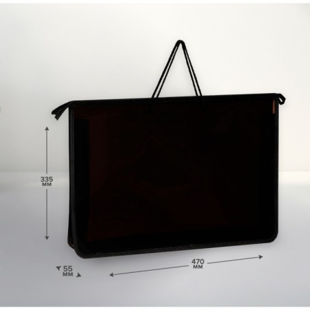 Folder for drawings and drawings A3, 470 x 335 x 55 mm, handles, plastic, lightning from above, "office"-1