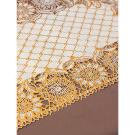 Openwork napkin for the PVC Sunflower PVC table, 45 × 30 cm, gold color-5