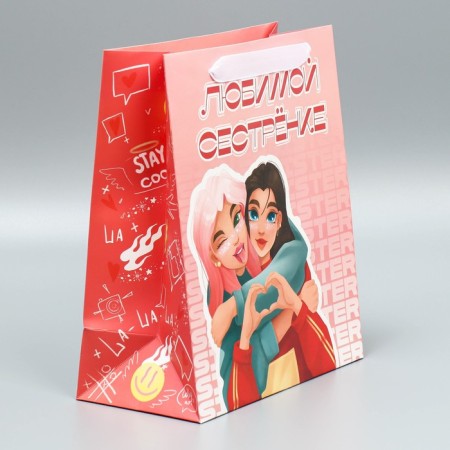 Package Gift Laminated Vertical, Packaging, "Favorite Sistress", ML 27 x 23 x 11.5 cm-2