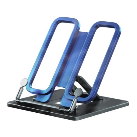 Book stand plastic Erichkrause Base, Ice Metallic, silver. With a blue holder