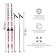 Ski kit: plastic skis 180 cm with a notch, fiberglass sticks 140 cm, fasteners NN75 mm