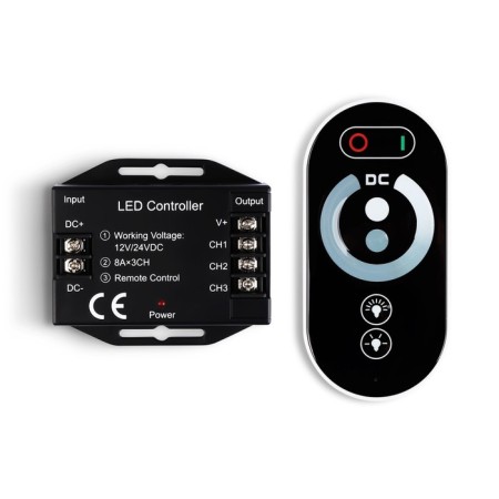 Ambrella Controller Dimmer for single -color LED tapes with a touch radio remote control 2.4G 24A 12V 288W/ 24V