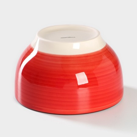 Basilly Ceramic Dolyana "Sea World", 800 ml, d = 14 cm, red color-2