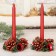 New Year's candle with a candlestick "Red Bells" (set 4 pcs) 4x13.5x17 cm, red