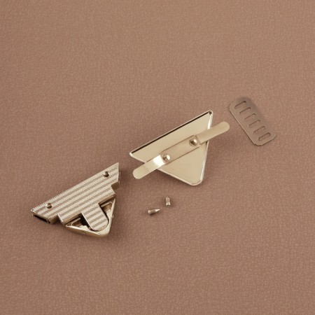 Bag's fastener, 4.5 × 2.9 cm, gold color-3