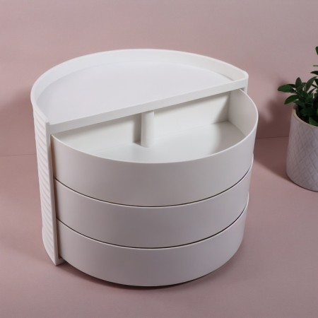 Organizer for storage, rotating, 3 sections, 27 × 15 cm, white color-5