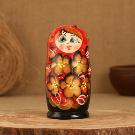 Matryoshka 5 puppet "Nata" with God's cow, 14-15cm, manual painting.-2