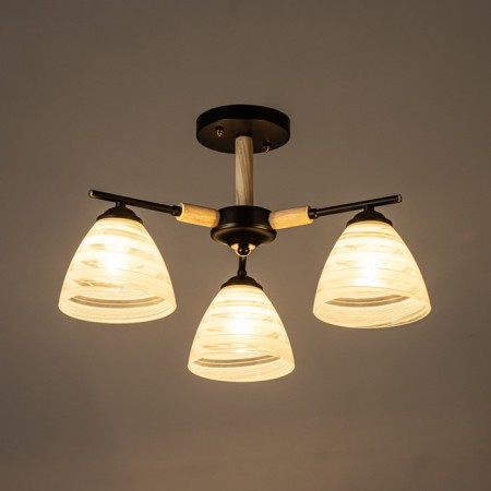 Chandelier 1087/3BK 40W E27 Black-light wood 52x52x28 cm Bayerlux-2