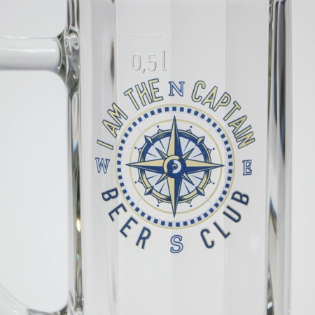 Glass mug for beer "Hamburg. Captain ", 500 ml, MIX drawing-5