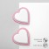 Earrings plastic "hearts", white-pink color