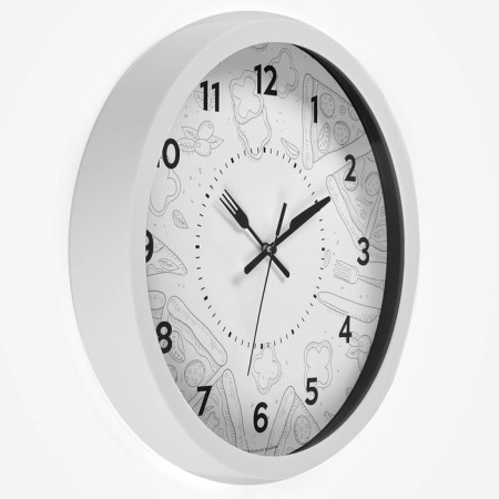 Wall clock, series: kitchen, "pizza", smooth move, d-30.5 cm-1