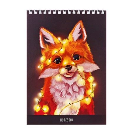 Notepad A5, 40 sheets in a cage on the fox crest, cover Cardboard, OFSET block