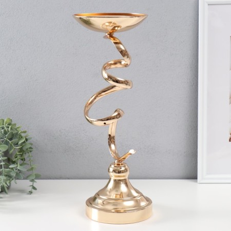 Summary metal per 1 candle d = 15 cm "Faustin" gold 15x15x40 cm-2
