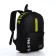 A backpack with a zipper, an outer pocket, 2 side pockets, black/yellow color
