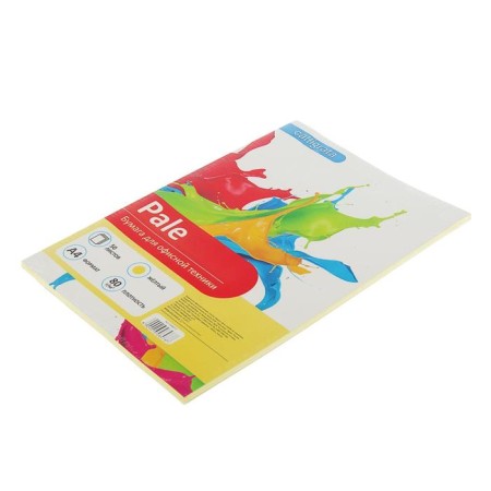 Color paper A4, 50 sheets of Calligrata pastel, yellow, 80 g/m²-1
