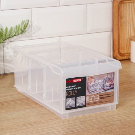 Storage container without a cover of Rolly, 5 l, 16.8 × 30.5 × 12.9 cm, transparent-10