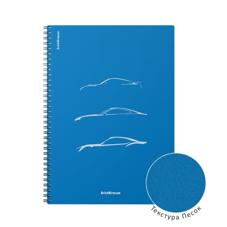 A4 notebook 80 sheets, a cage on a spiral, erichkrause, "mirage" plastic cover blue-3