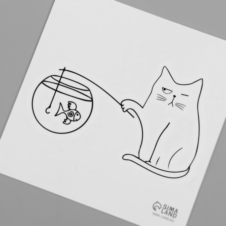 Tattoo on the body Black "cats" set 10 pcs 6x6 cm-6