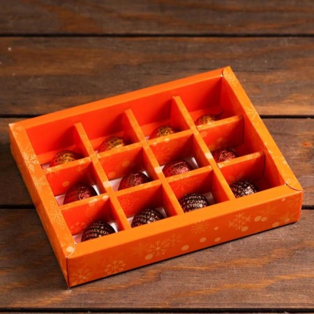 UPAK LAND sweets box with a shell 12 pcs "New Year's Small", 19 x 15 x 3.6 cm-2