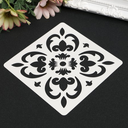 Stencil plastic "tile azulezh" 10x10 cm-1