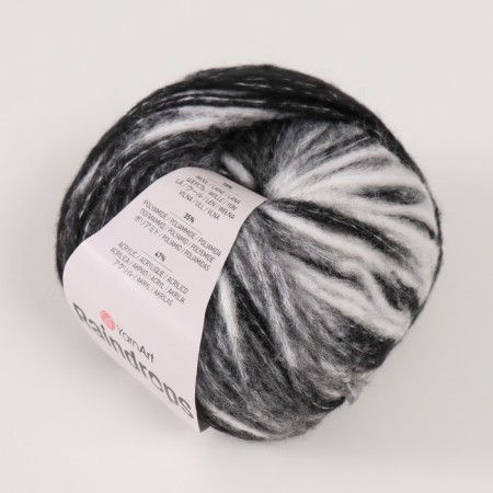 Rindrops yarn 18% wool, 35% polyamide, 47% acrylic 115m/50g (2913 black and white)-1