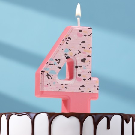 Candle for the Mosaika cake, number "4", pink