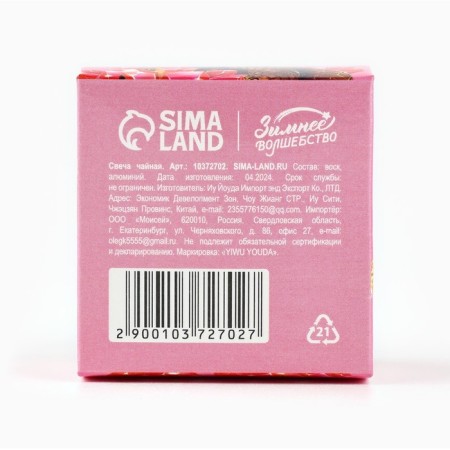 Tea candle "Dreams will come true", diam 4 cm-9