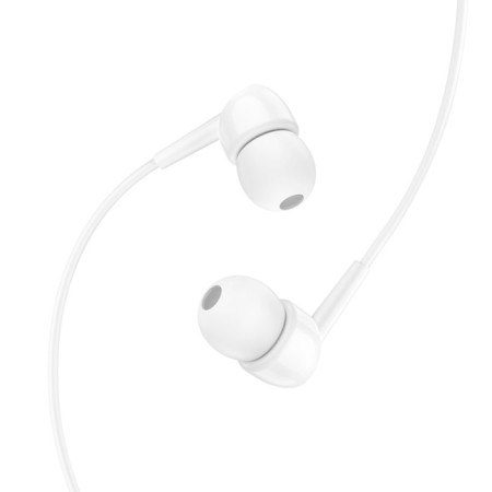 Hoco M99 headphones, wired, vacuum, microphone, 1.2 m, white