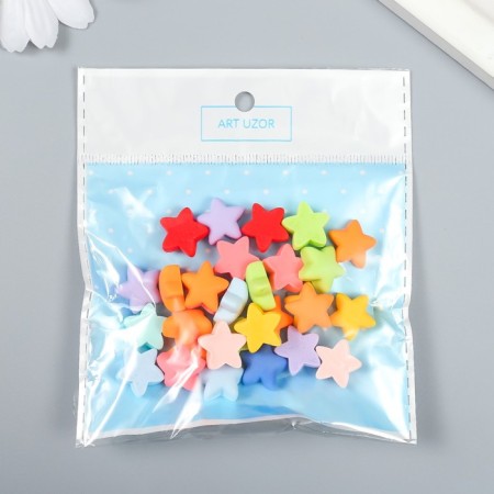Decor for creativity Plastic "Matte Star" set 30 pcs mix 0.6x1.5x1.5 cm-3