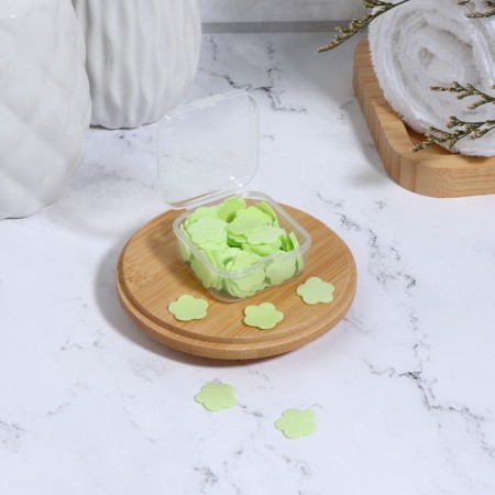 Leaf soap in the layer case 4.5*4.5*2cm (jasmine) Green bag from-2