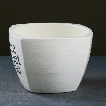 Kashpo "Cute House" (White) No. 4 (D18) Square, 2 l-1