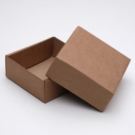 Box the team without printing a lid is a brown without a window 14.5 x 14.5 x 6 cm-1
