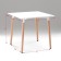 Table on wooden legs Hy-T03, white, size 80x80x74 cm