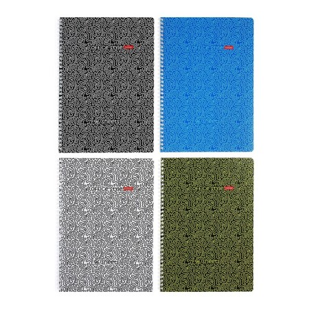 Notebook A4, 96 sheets in the ruler on the crest "Labyrinth", cover coated cardboard, glossy lamination, embossing, block 65 g/m2, 4v mix