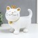 Souvenir Polystone stand "Sleeping cat in the crown" White 21x12x25 cm